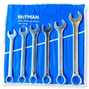 Hitman HA-3492 – 6-dielna sada očkových kľúčov, chróm-vanádiová oceľ, 34-50 mm 137413973 - Očko-vidlicové kľúče