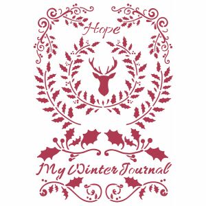 Stencil G 21x29,7 cm - Téli mesék remény - Karácsonyi és téli témájú sablon kézműveskedéshez és dekorációhoz - Rajzsablon