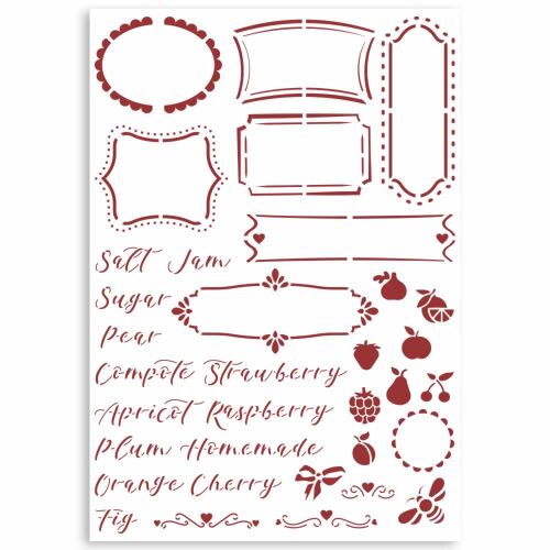 Casa Granada Stencil G méret 21x29,7 cm konyhai címkékhez, élelmiszeres üvegek címkéihez - Rajzsablon