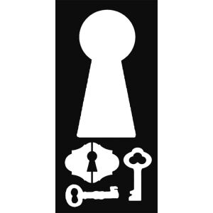 Stencil TD 12x25 cm kulcs és zár mintákkal - Iskolakezdés, iskolaszer