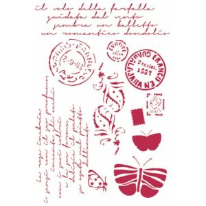 Stencil G méret cm. 21x29,7 Post cards