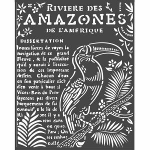 Stencil TD 20x25 cm Amazoniai tukán mintával - Rajzsablon