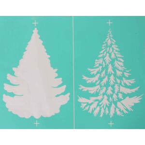 Szita-stencil fenyőfa sablon, 215 x 275 mm, újrafelhasználható öntapadó stencil karácsonyi dekorációk festéséhez - Rajzsablon