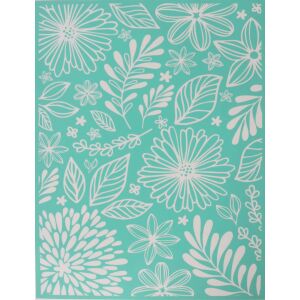 Szita-stencil 215 x 275 mm, levelek és virágok mintájú stencil kézműveskedéshez - Iskolakezdés, iskolaszer