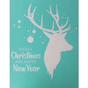 Szita-stencil Rénszarvas fej Karácsonyi stencil kézműves és DIY projektekhez - Rajzsablon