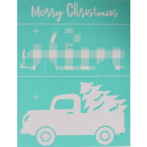 Szita-stencil karácsonyi autó minta, újrafelhasználható öntapadó stencil kézműves és barkács projektekhez - Rajzsablon