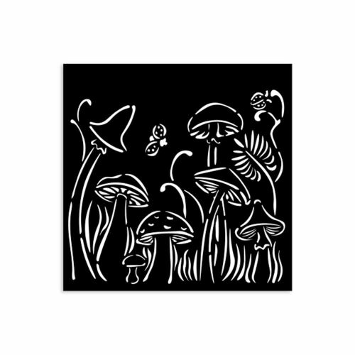 Vastag stencil cm 12X12 - Hidden Grove mushrooms