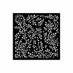 House of Roses brench pattern sablon, 12x12 cm, vastag stencil kézműveskedéshez és dekoráláshoz - Rajzsablon