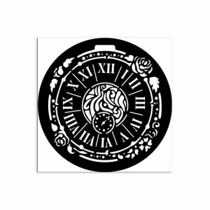 House of Roses Óra Stencil, 12x12 cm, kézműves sablon - Rajzsablon