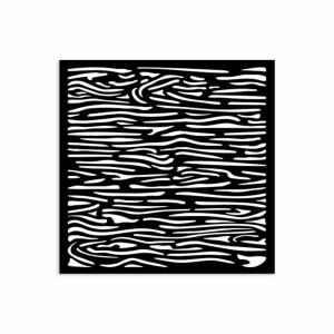 Vastag stencil 12x12 cm - Silent Sea fa minta. Fa erezetű sablon festéshez és kézműveskedéshez. - Rajzsablon