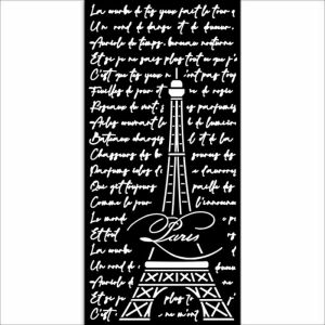 Create Happiness Eiffel Tower stencil, 12x25 cm, DIY kézműves és mixed media művészeti projektekhez - Iskolakezdés, iskolaszer