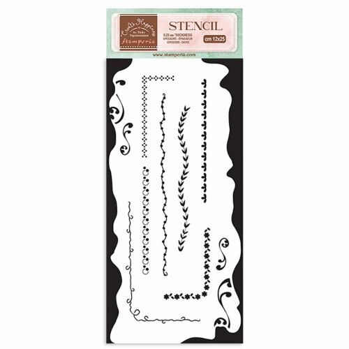 Vastag stencil cm 12X25 - Create Happiness Welcome Home borders