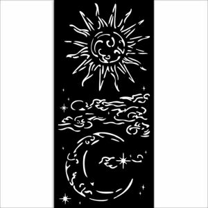 Vastag stencil cm 12X25 - Masquerade sun and moon