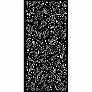 Vastag Stencil 12x25 cm - Tengeri kagyló mintával - Iskolakezdés, iskolaszer