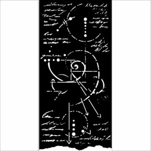 Vastag stencil 12x25 cm - Silent Sea fossil minta. Kézműves sablon festéshez, rajzoláshoz és vegyes technikájú művészethez. - Iskolakezdés, iskolaszer