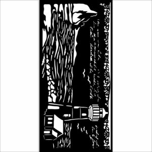 Vastag stencil 12x25 cm - Silent Sea világítótorony minta - Rajzsablon
