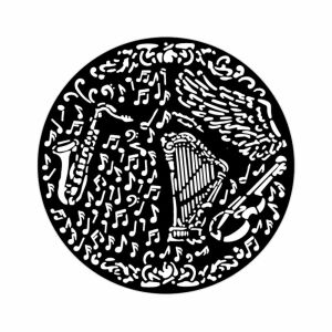 Vastag stencil cm 18X18 - Music violin and trumpet