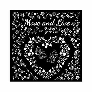 Sunflower Art Move and Live Heart Stencil 18x18 cm - Rajzsablon