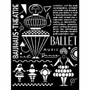 Bauhaus Színház sablon, 20x25 cm, balett és tánc motívumokkal - Rajzsablon