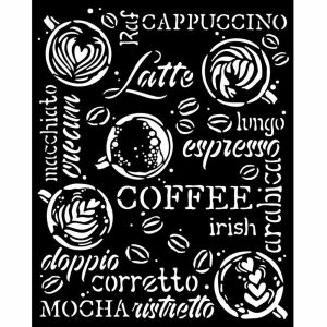 Vastag Kávé és Csokoládé Cappuccino Sablon 20x25 cm, kávé témájú sablon - Rajzsablon