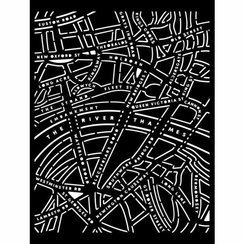 Vastag stencil cm 20X25 - Our way - utcai térkép