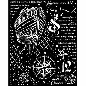 Vastag stencil cm 20X25 - Songs of the Sea sailing ship