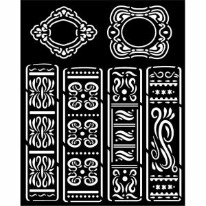 Vastag 20x25 cm-es sablon vintage könyvtári könyv mintával kézműveskedéshez és dekorációhoz - Rajzsablon