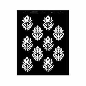 Stencil Virág 02 L, virágmintás sablon kézműveskedéshez és dekorációhoz - Rajzsablon