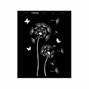 Stencil Virág 07 - L, pitypang és pillangó minta - Rajzsablon