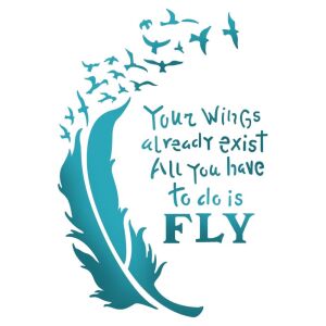 Stencil D méret 20x15 cm - Madártoll