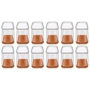 Set 12 protectii picioare scaun/mobila din silicon si pasla NEXTLY, anti-zgarieturi, anti-zgomot, flexibile, universale, reutilizabile, 2.8x2.2cm - S, transparent-maro 137414810 - Protecții pentru picioarele mobilierului