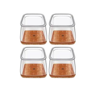 Set 4 protectii picioare scaun/mobila din silicon si pasla NEXTLY, anti-zgarieturi, anti-zgomot, flexibile, universale, reutilizabile, 3.5x3.5cm - L, transparent-maro 137414848 - Protecții pentru picioarele mobilierului