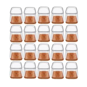 Set 20 protectii picioare scaun/mobila din silicon si pasla NEXTLY, anti-zgarieturi, anti-zgomot, flexibile, universale, reutilizabile, 3.2x2.8cm - M, transparent-maro 137414869 - Protecții pentru picioarele mobilierului