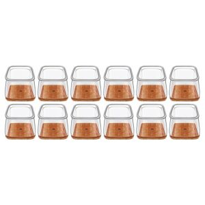 Set 12 protectii picioare scaun/mobila din silicon si pasla NEXTLY, anti-zgarieturi, anti-zgomot, flexibile, universale, reutilizabile, 3.5x3.5cm - L, transparent-maro 137414903 - Protecții pentru picioarele mobilierului