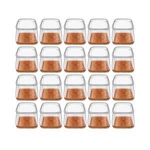 Set 20 protectii picioare scaun/mobila din silicon si pasla NEXTLY, anti-zgarieturi, anti-zgomot, flexibile, universale, reutilizabile, 3.5x3.5cm - L, transparent-maro 137414946 - Protecții pentru picioarele mobilierului