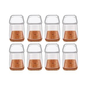 Set 8 protectii picioare scaun/mobila din silicon si pasla NEXTLY, anti-zgarieturi, anti-zgomot, flexibile, universale, reutilizabile, 2.8x2.2cm - S, transparent-maro 137414977 - Protecții pentru picioarele mobilierului