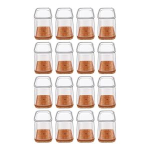 Set 16 protectii picioare scaun/mobila din silicon si pasla NEXTLY, anti-zgarieturi, anti-zgomot, flexibile, universale, reutilizabile, 2.8x2.2cm - S, transparent-maro 137414994 - Protecții pentru picioarele mobilierului