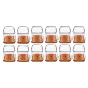 Set 12 protectii picioare scaun/mobila din silicon si pasla NEXTLY, anti-zgarieturi, anti-zgomot, flexibile, universale, reutilizabile, 3.2x2.8cm - M, transparent-maro 137414998 - Protecții pentru picioarele mobilierului