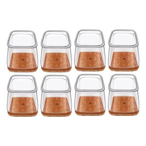 8 darabos NEXTLY szilikon és pasla lábvédő készlet, karcolás- és zajvédő, rugalmas, univerzális, újrafelhasználható, 3.2x2.8cm - M, átlátszó-barna színű. 137415067 - Padlóvédő bútorláb alátét