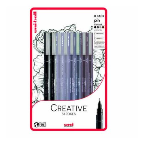 UNI PIN 8 darabos rajzmarker készlet "Creative Strokes"