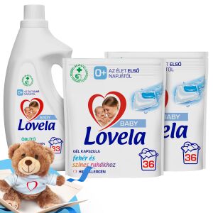 Lovela Baby Hypoallergenic Washing Bag 72 washes + Gift Lovela Teddy Bear