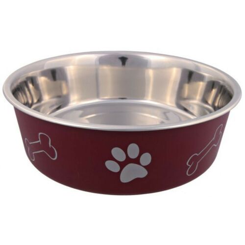 Trixie műanyaggal bevont tappancs mintás fém tál 2,2l/23cm 137422373