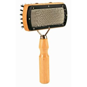 Trixie Kétoldalas Fa Kefe - Szőrápoló Kefe Kutyáknak és Macskáknak - 10x18cm