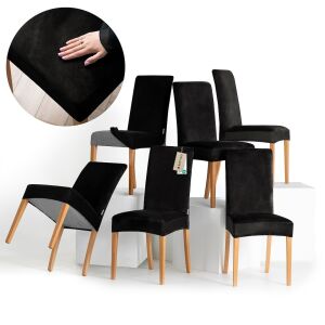 RESTILO SENTO black velvet chair covers set, classic style - Interior design