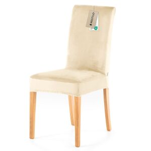 RESTILO SENTO light beige chair cover on a wooden chair - Interior design