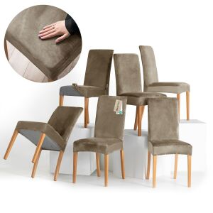 RESTILO SENTO beige chair cover, classic style, set of 6 - Interior design
