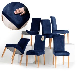 RESTILO SENTO indigo blue chair cover, classic style, set of 6 - Decoration
