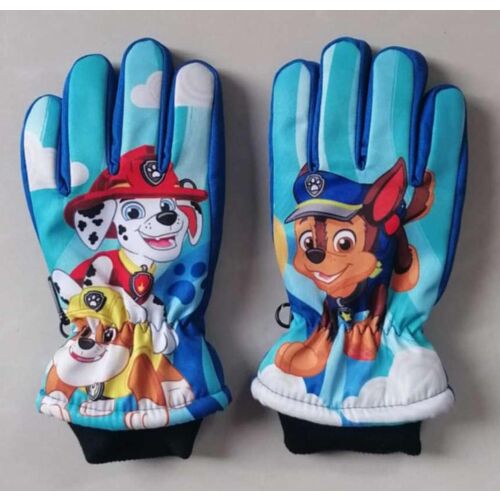 Nickelodeon Paw Patrol blaue Skihandschuhe für Kinder, Größe 5-6 Jahre, mit Marshall, Rubble und Chase