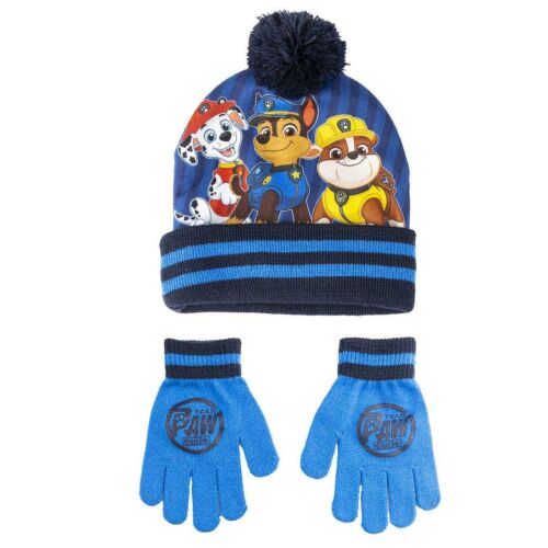 Nickelodeon Paw Patrol Mütze und Handschuh Set für Kinder, mit Marshall, Chase und Rubble