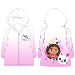 Nickelodeon Gabby's Dollhouse Regenmantel für Kinder 8-9 Jahre, rosa, Vorder- und Rückansicht - Nickelodeon